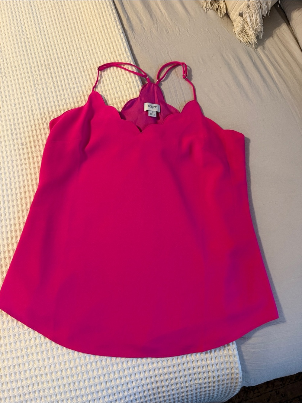 J. Crew Fuchsia Scallop-Edge Camisole